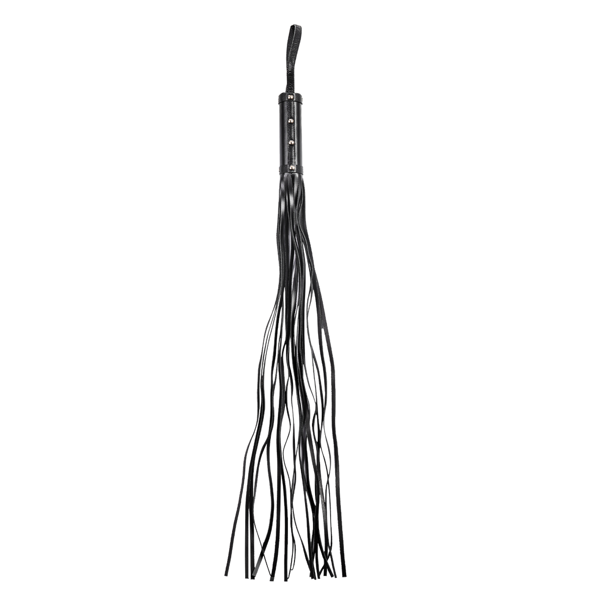 Rimba Bondage Play - Zweep met 19 Strengen (80 cm) - Zwart