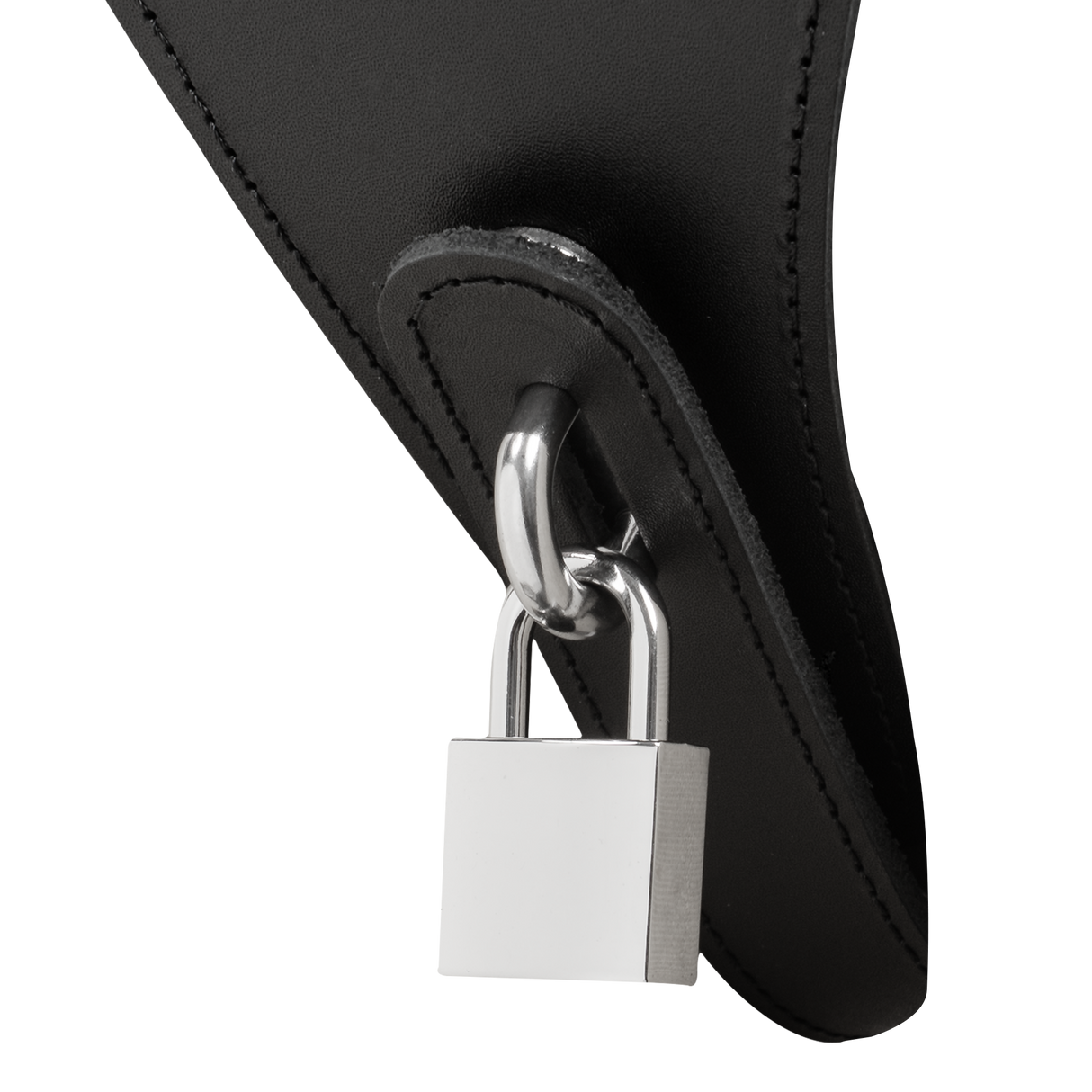 Rimba Bondage Play - Afsluitbare lederen string - Zwart