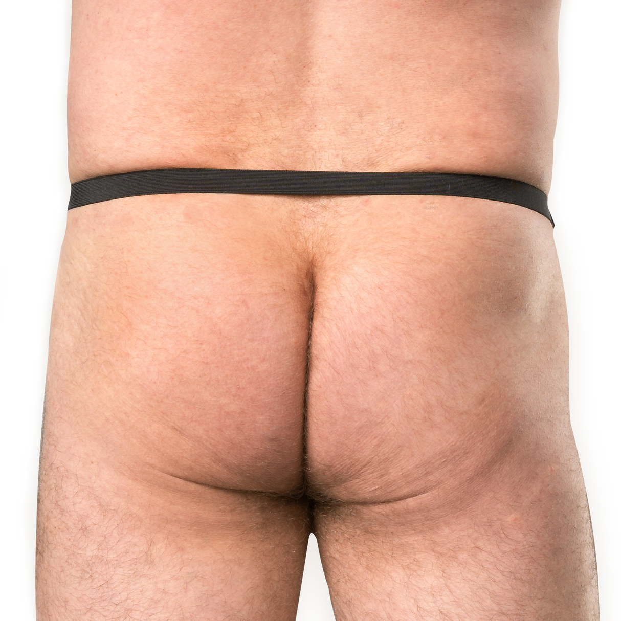 Rimba Bondage Play - Lederen Open Slip voor Heren - Zwart