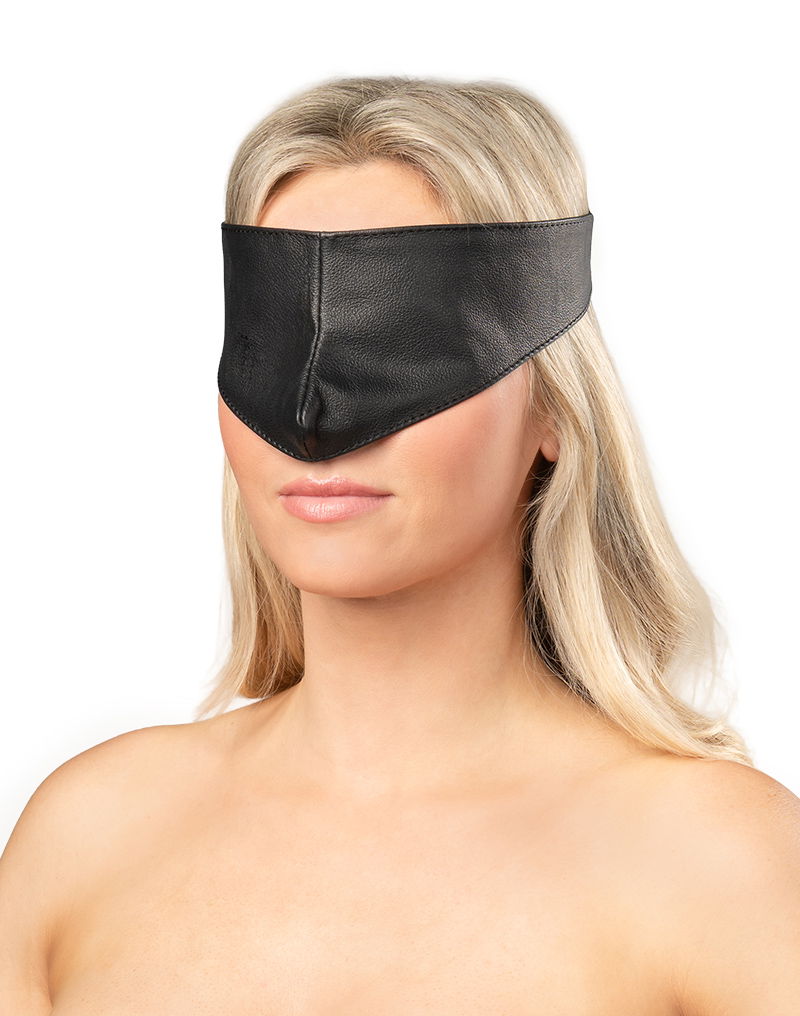 Rimba Bondage Play - Lederen Blinddoek - Zwart