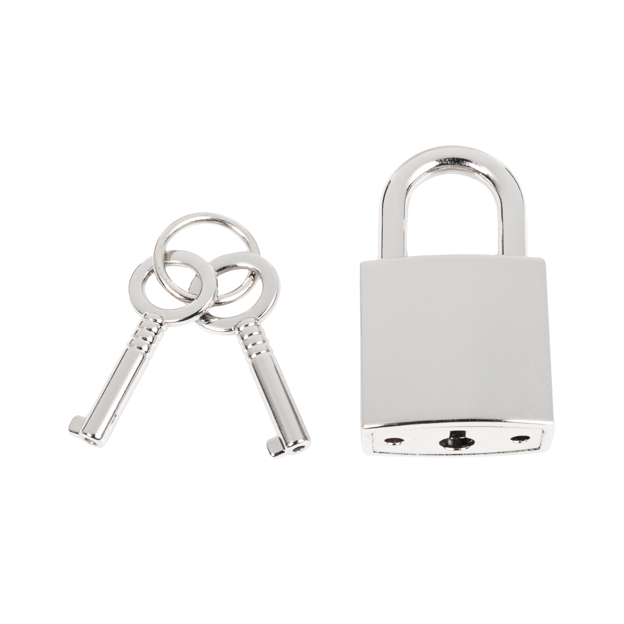 Rimba Bondage Play - Lederen Wurghalsband met Hangslot - Zwart & Zilver