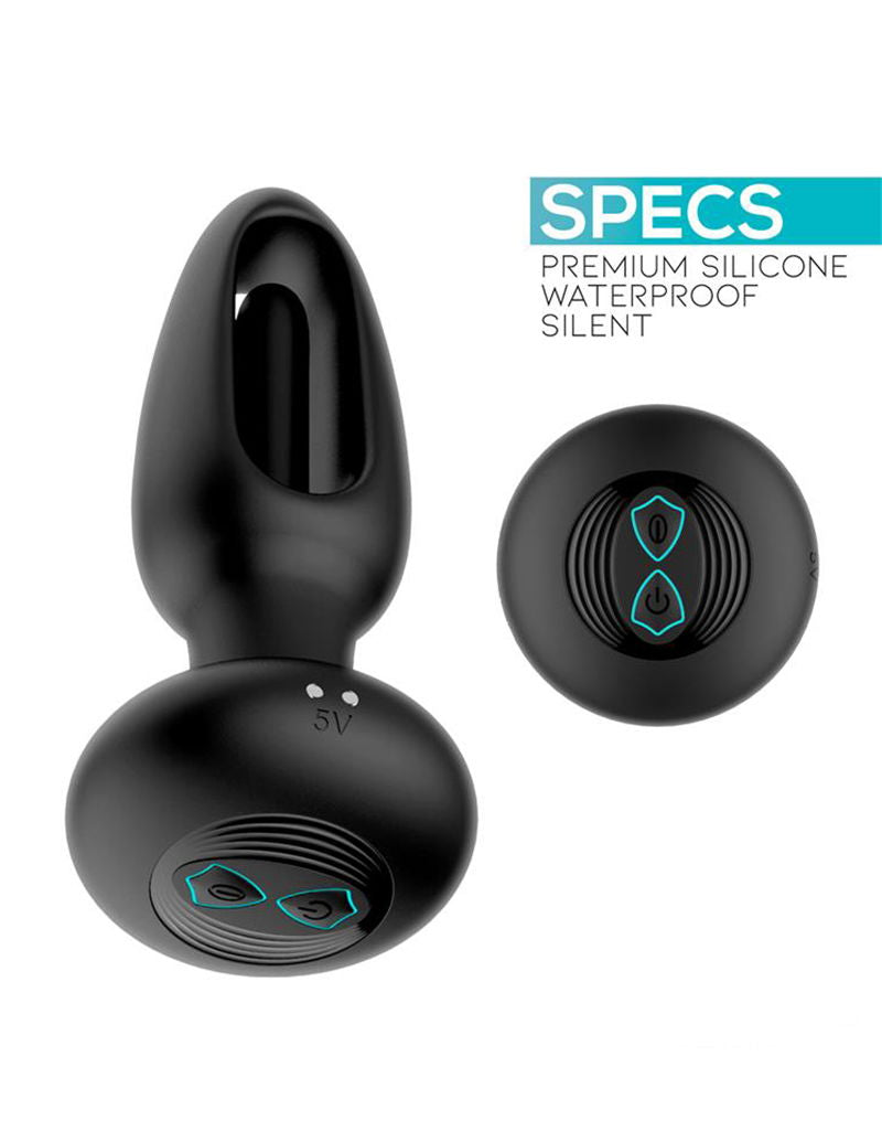 IY - Sasha - Vibrerende plug met bewegende tong en afstandsbediening - Zwart