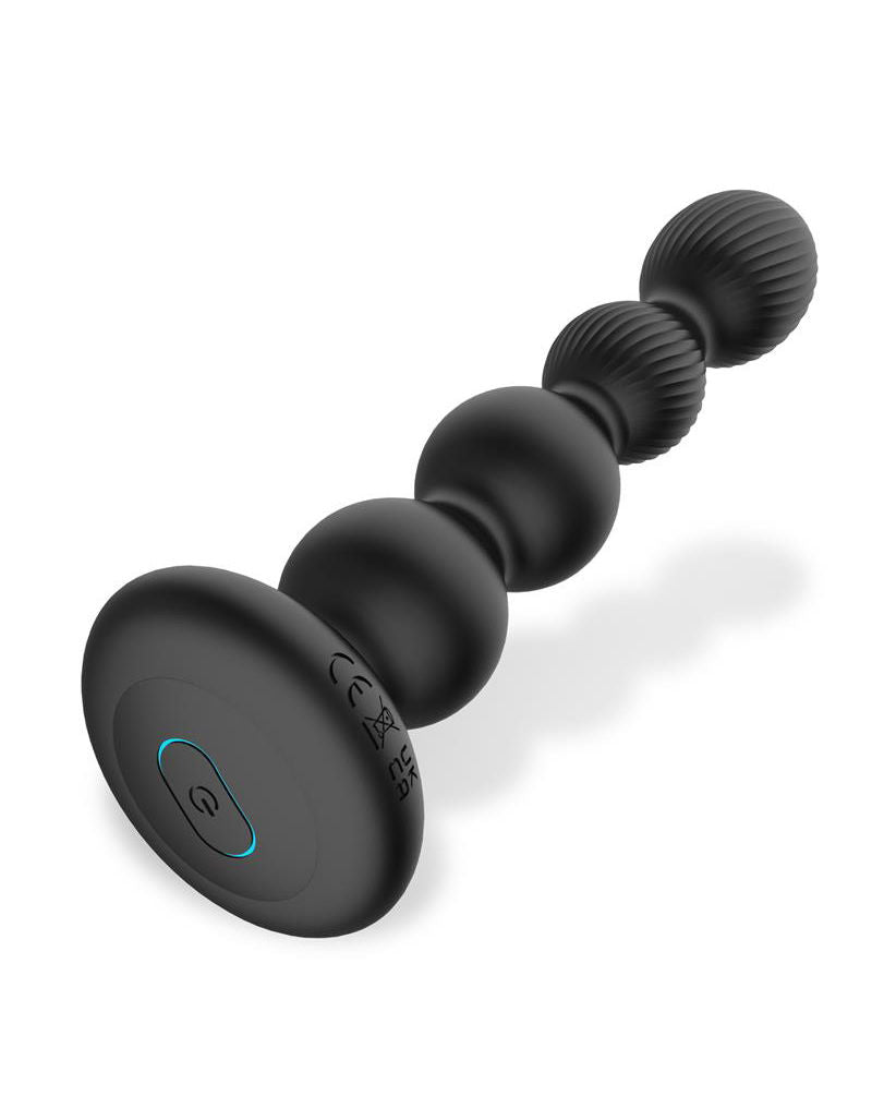 IY - Mouve - Buttplug met golven en vibratie met afstandsbediening, 2 motoren - Zwart