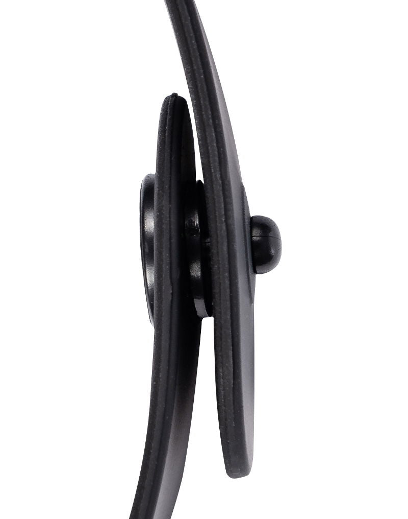 Rimba Latex Play - Halsband met opschrift 'Cum Slut' - Zwart & Wit