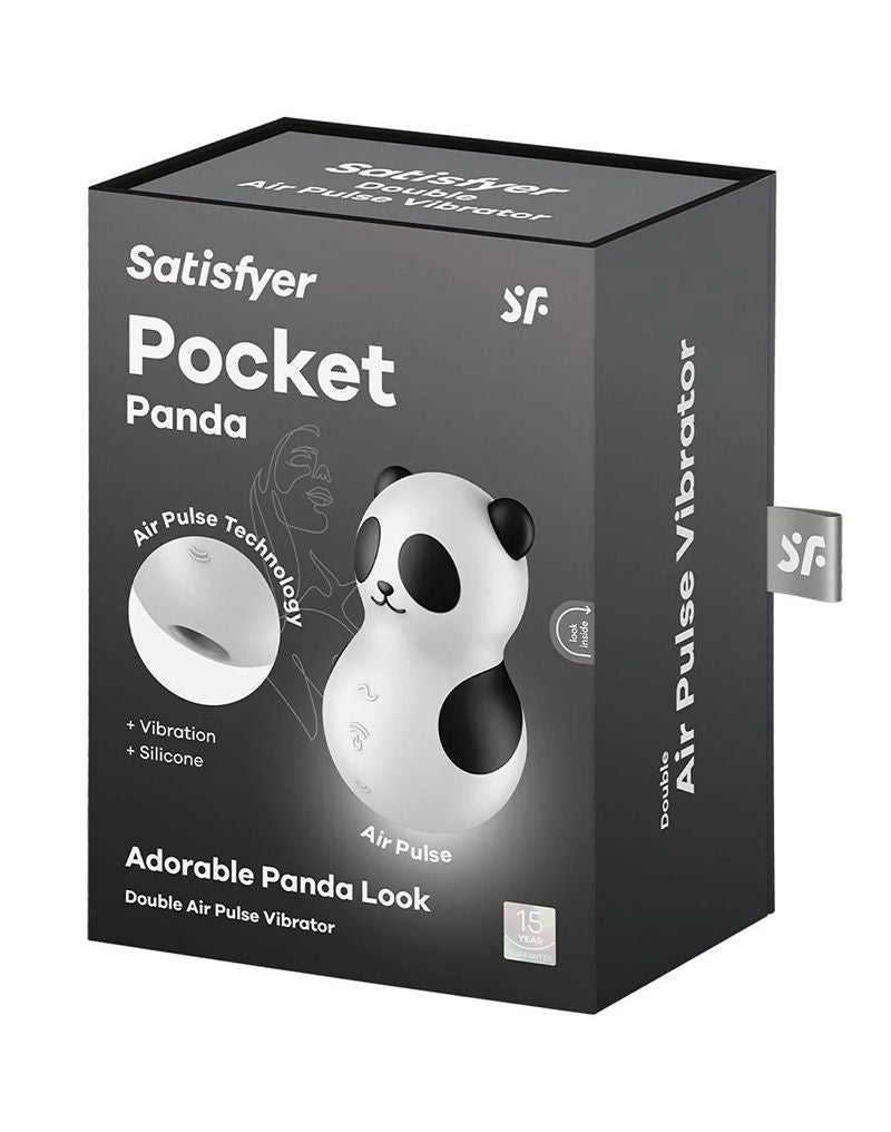 Satisfyer - Pocket Panda - Dubbele Air Pulse Vibrator - Zwart/Wit