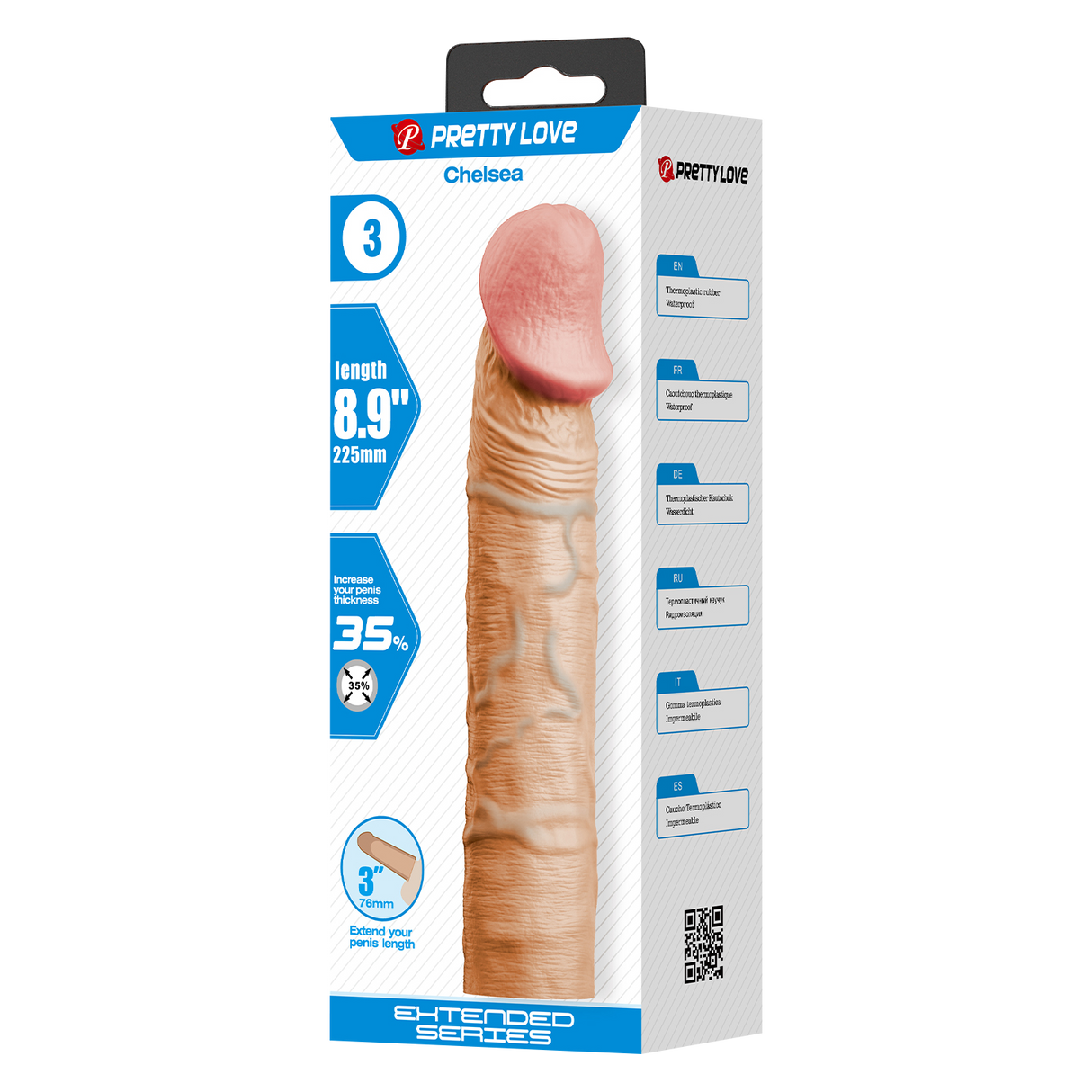 Pretty Love - Chelsey - Realistische Penis Sleeve - 225mm - Nude