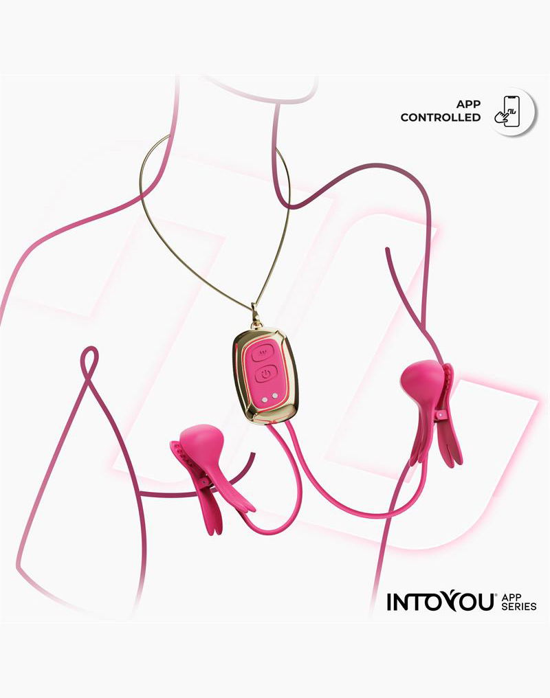 IY - Tickly - Tepelklemmen met ketting (met app-bediening) - Roze