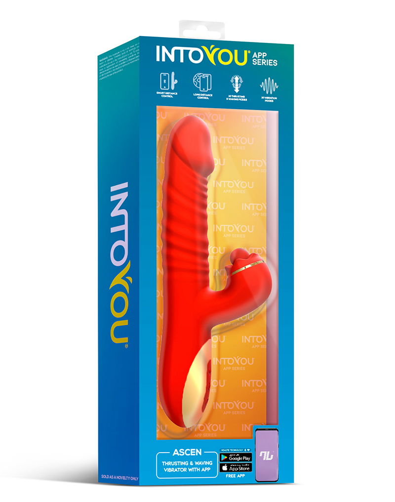 IY - Ascen - Rabbit Vibrator - Stuwende en zwaaiende vibrator met app - Rood