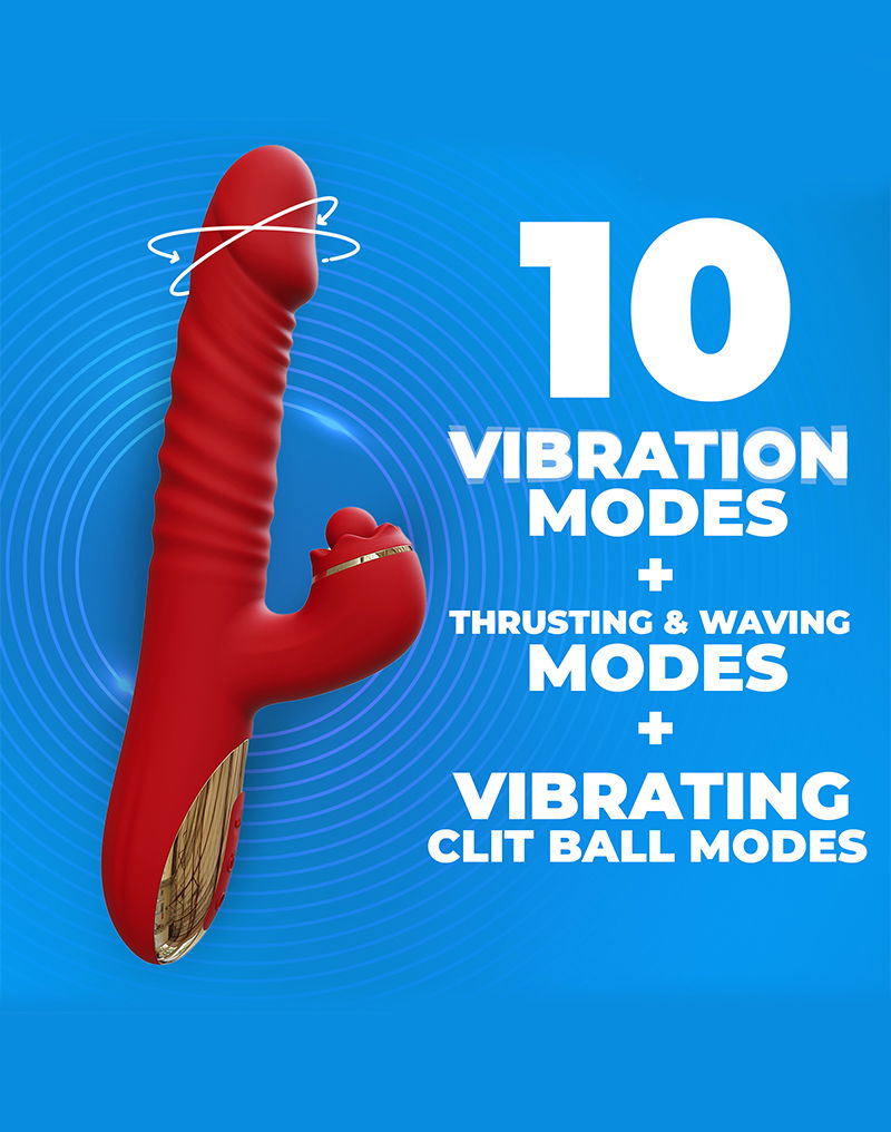 IY - Ascen - Rabbit Vibrator - Stuwende en zwaaiende vibrator met app - Rood