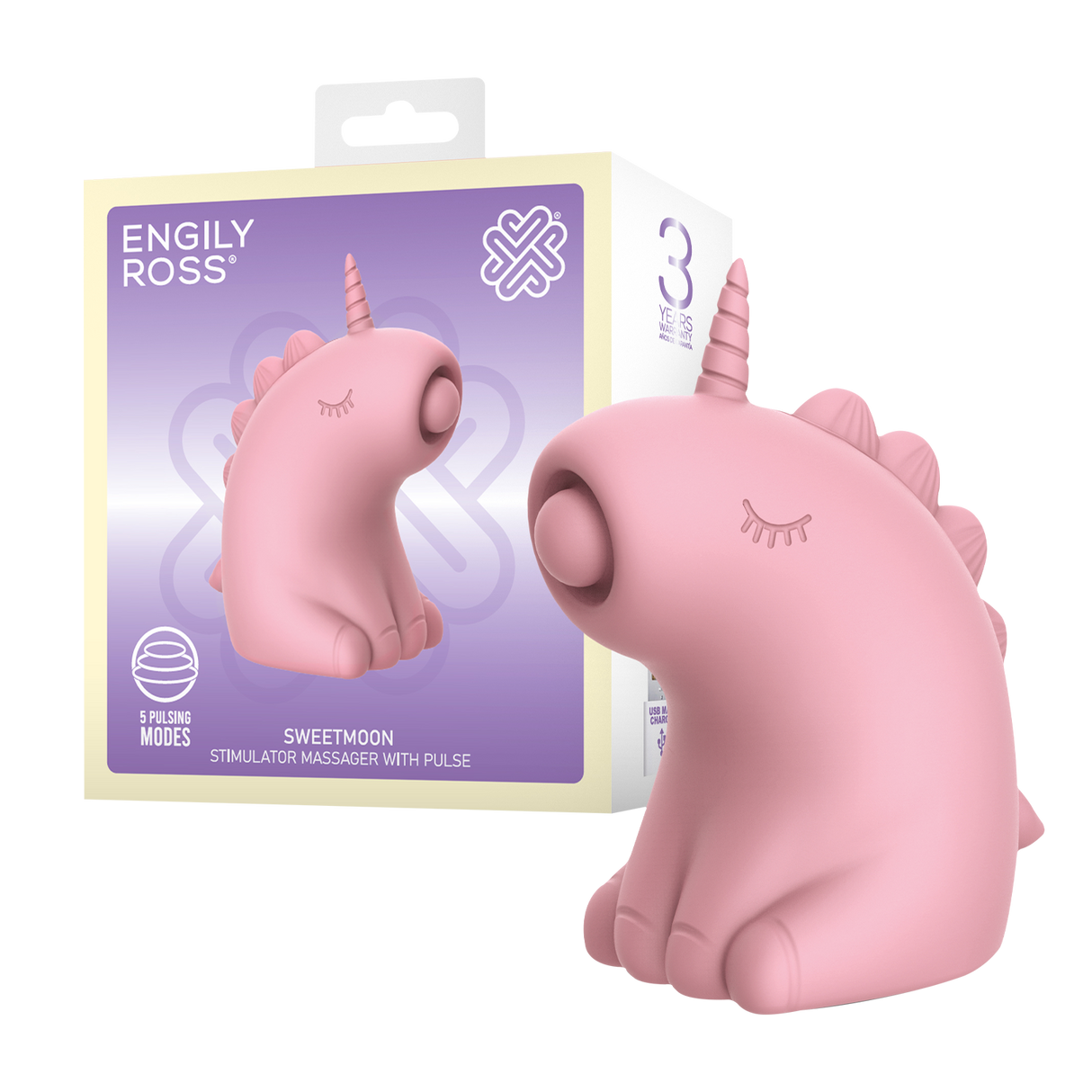 ER - Sweetmoon Unicorn - Massager met Pulse - Zachtroze