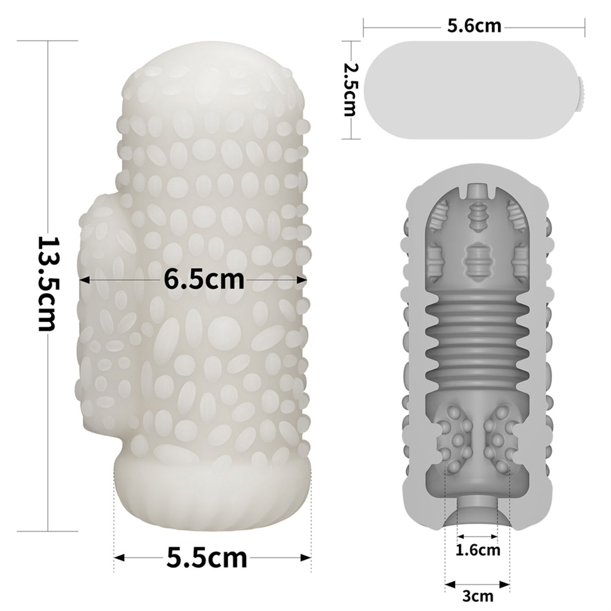 LoveToy - Knights Ring - Vibrerende Dual Purpose Sleeve - Drip - Wit