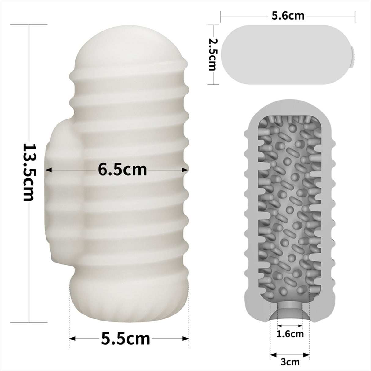 LoveToy - Knights Ring - Vibrerende Dual Purpose Sleeve - Golvend - Wit