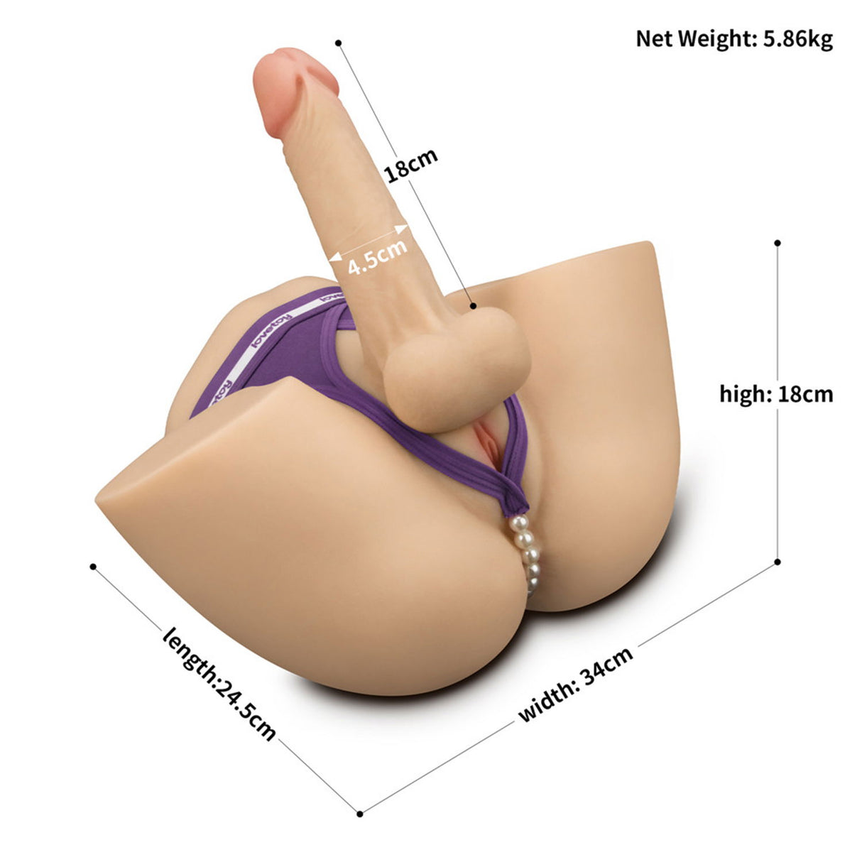 LoveToy - Streetgirl's 17 met buigbare dildo - Nude