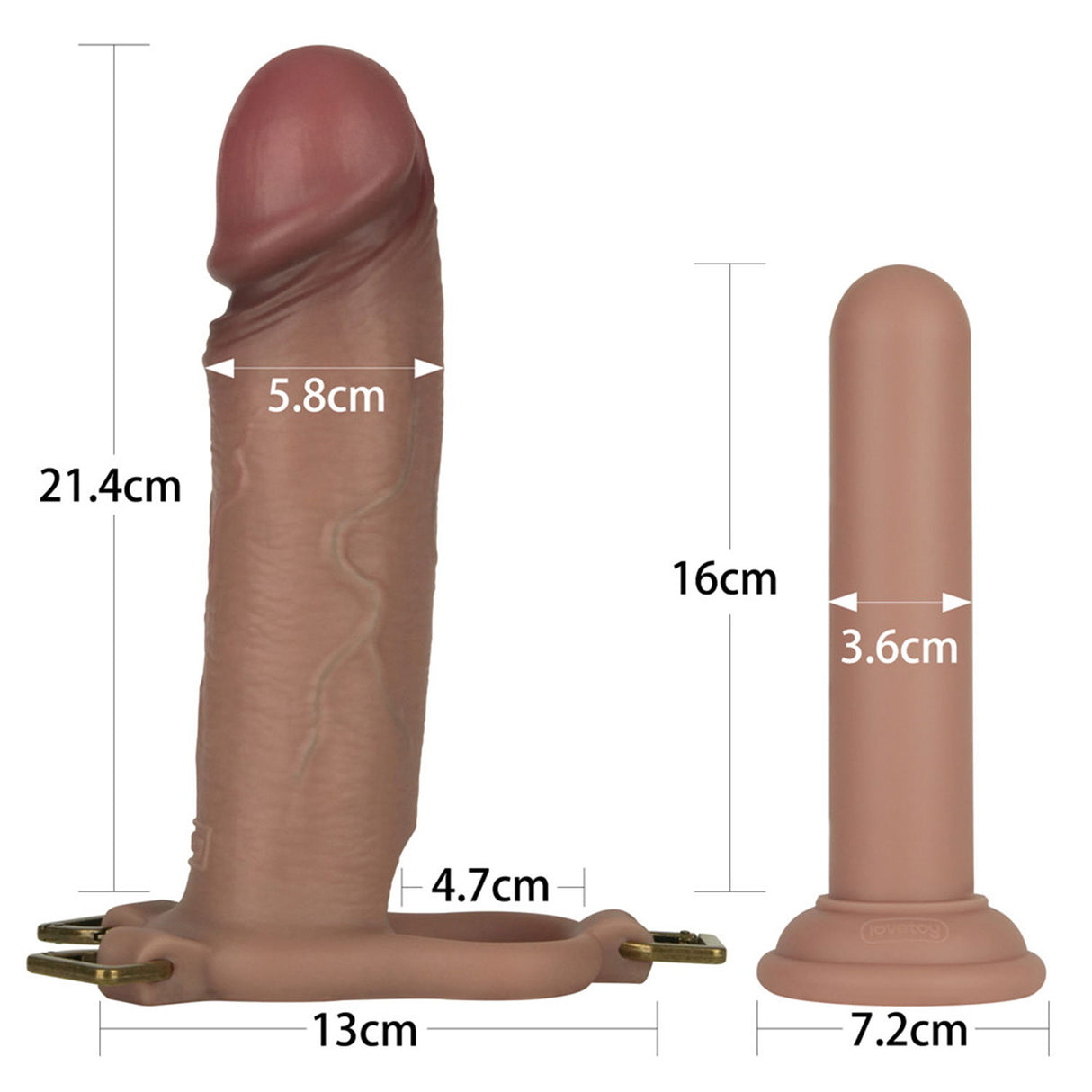 LoveToy - Ingen 23cm - Enchanced Set L/XL/2XL - Nude
