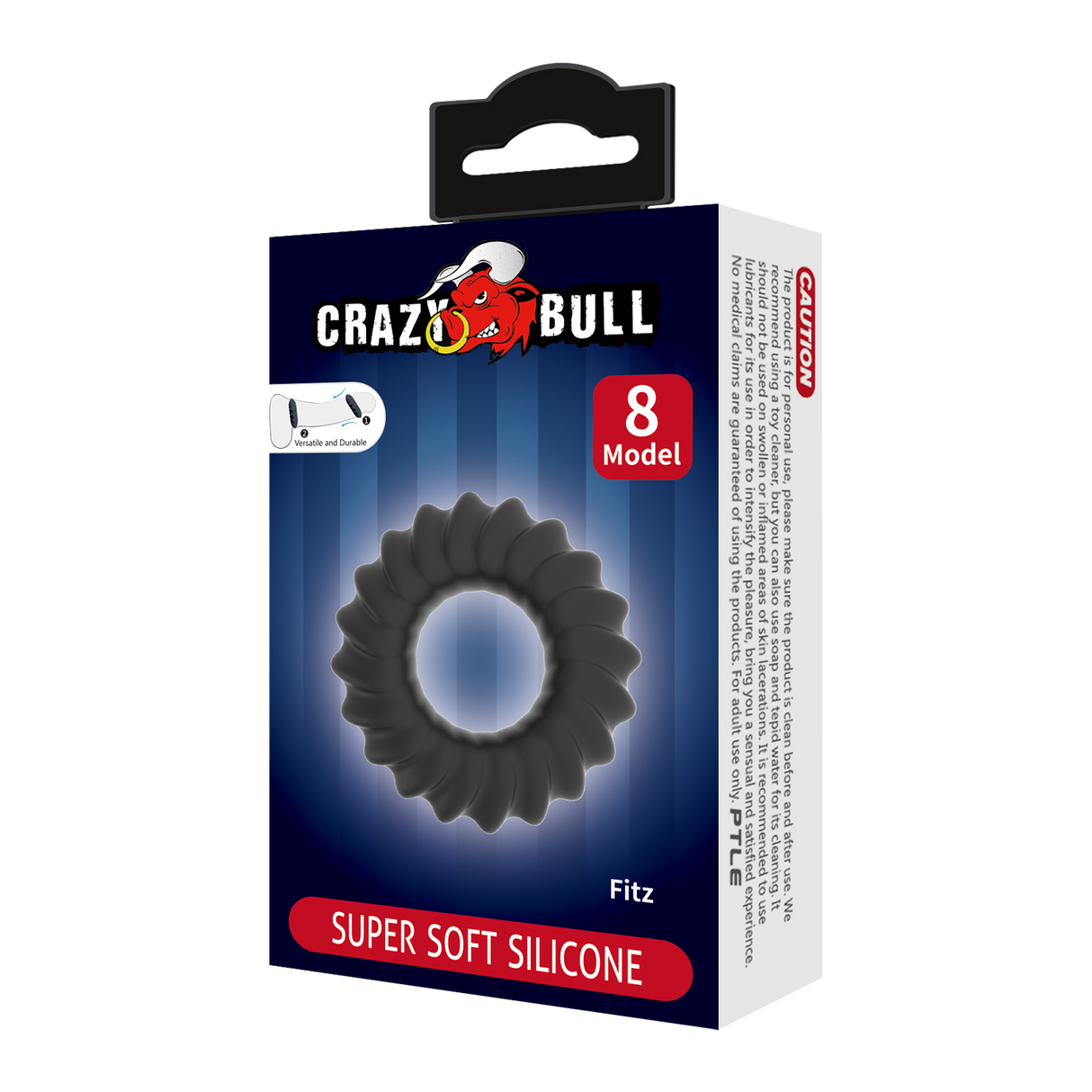 Crazy Bull - Fitz - Super Soft Siliconen Ring - Model 8 - Zwart