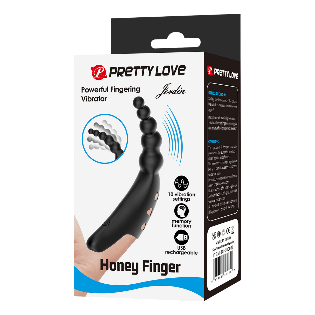 Pretty Love - Jordin - Krachtige Vingervibrator - Zwart