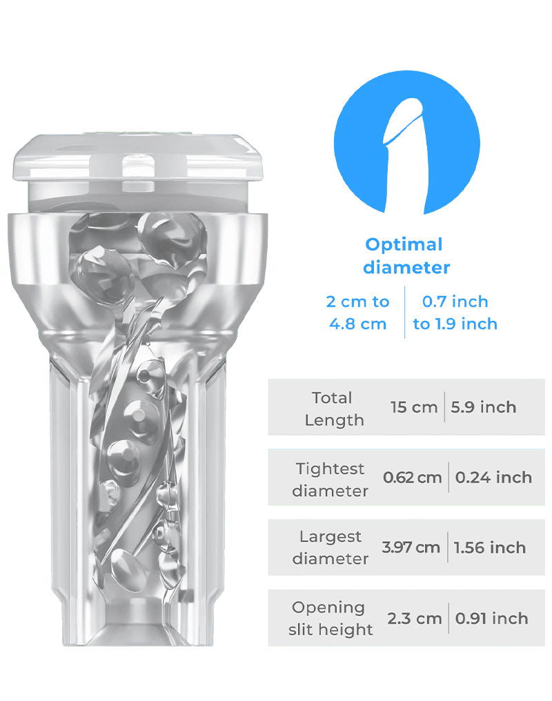 KIIROO - Feel Pocket Stroker Crystal + Powerblow Combo - Zwart/Transparant