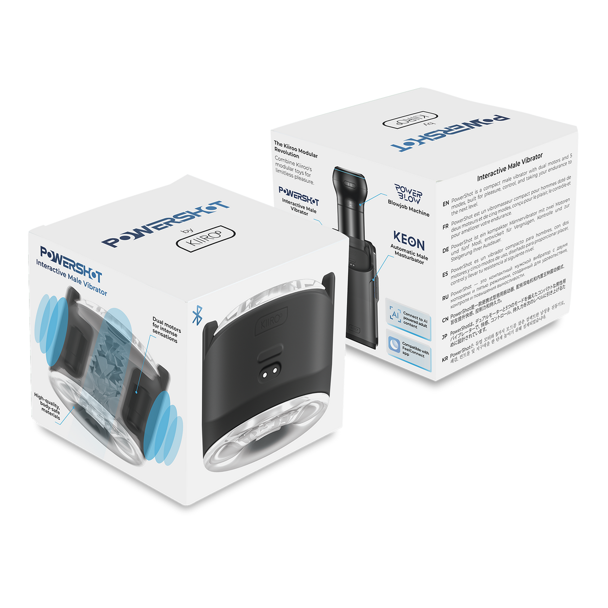 KIIROO - Powershot - Interactieve vibrator voor mannen - Zwart