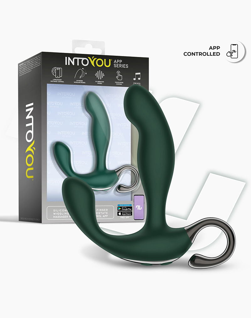 IY - Greeny - Prostaatmassager met vinger wiggling, App Controlled - Groen