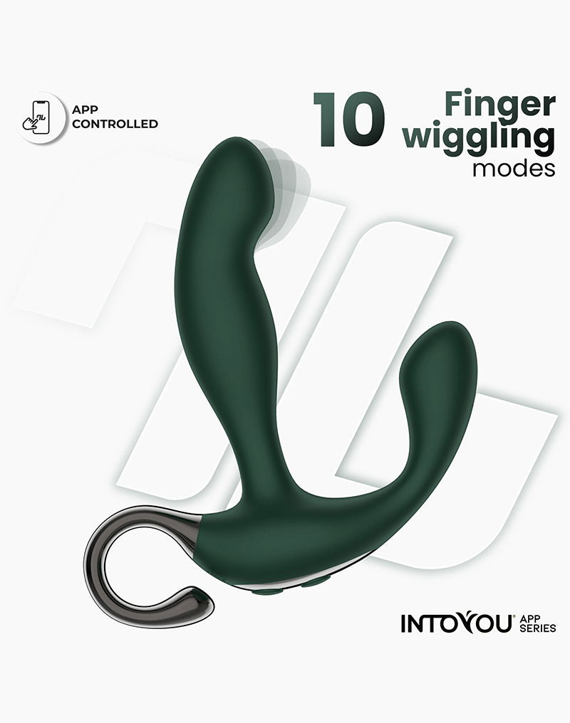 IY - Greeny - Prostaatmassager met vinger wiggling, App Controlled - Groen