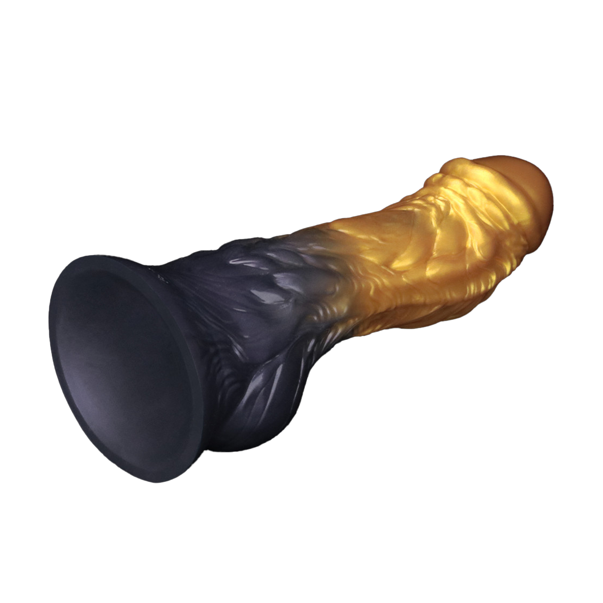 LoveToy - Dual Density Opblaasbare Dildo 8"/ 20 cm - Goud/Zwart