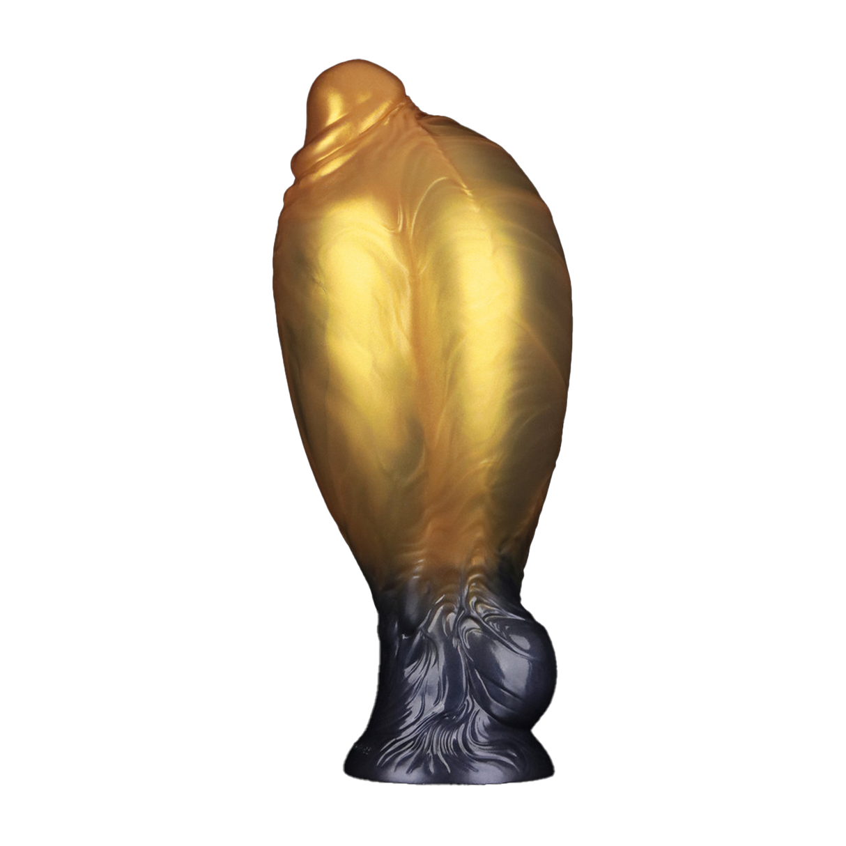 LoveToy - Dual Density Opblaasbare Dildo 8"/ 20 cm - Goud/Zwart