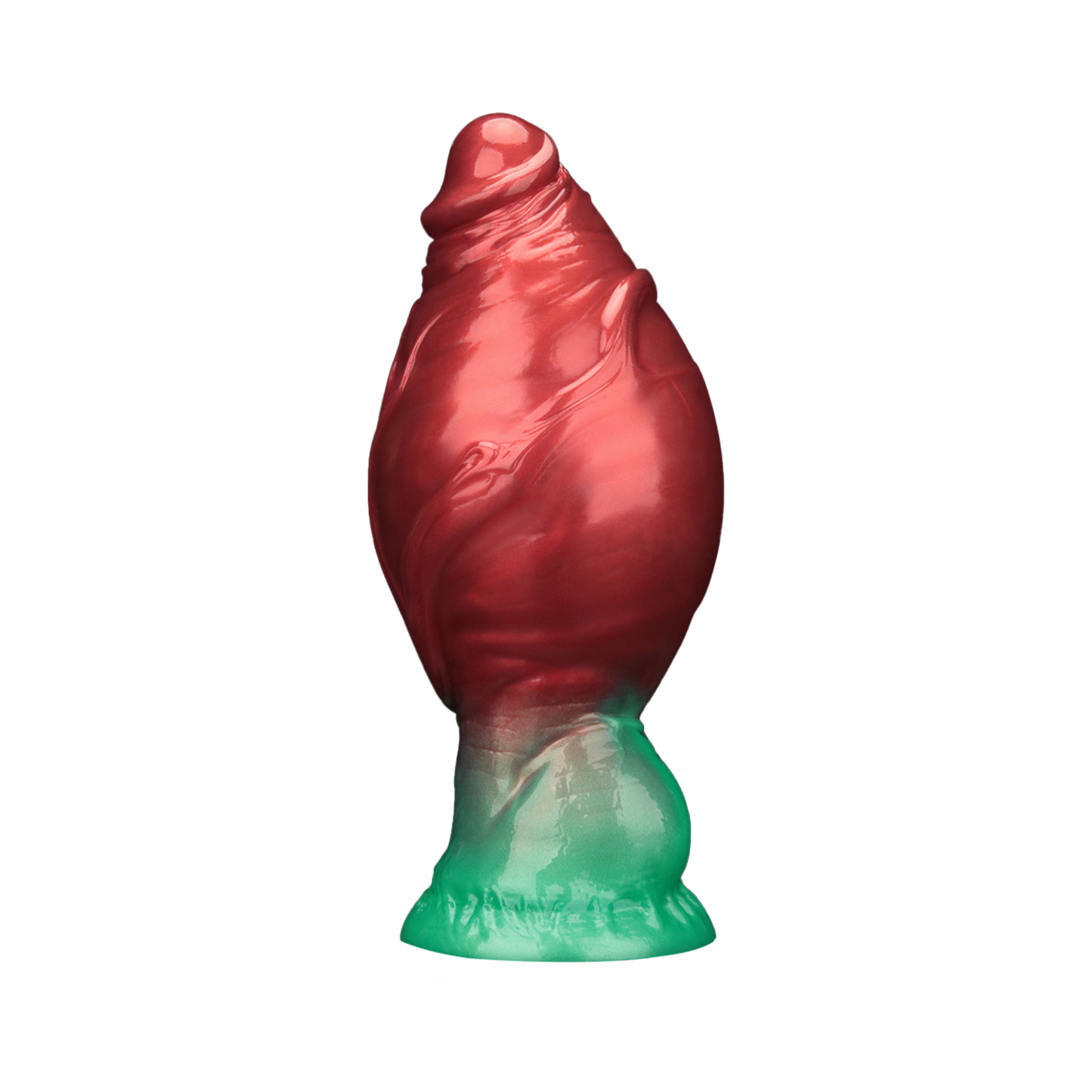LoveToy - Dual Density Opblaasbare Dildo 7,5" / 19 cm - Rood/Groen