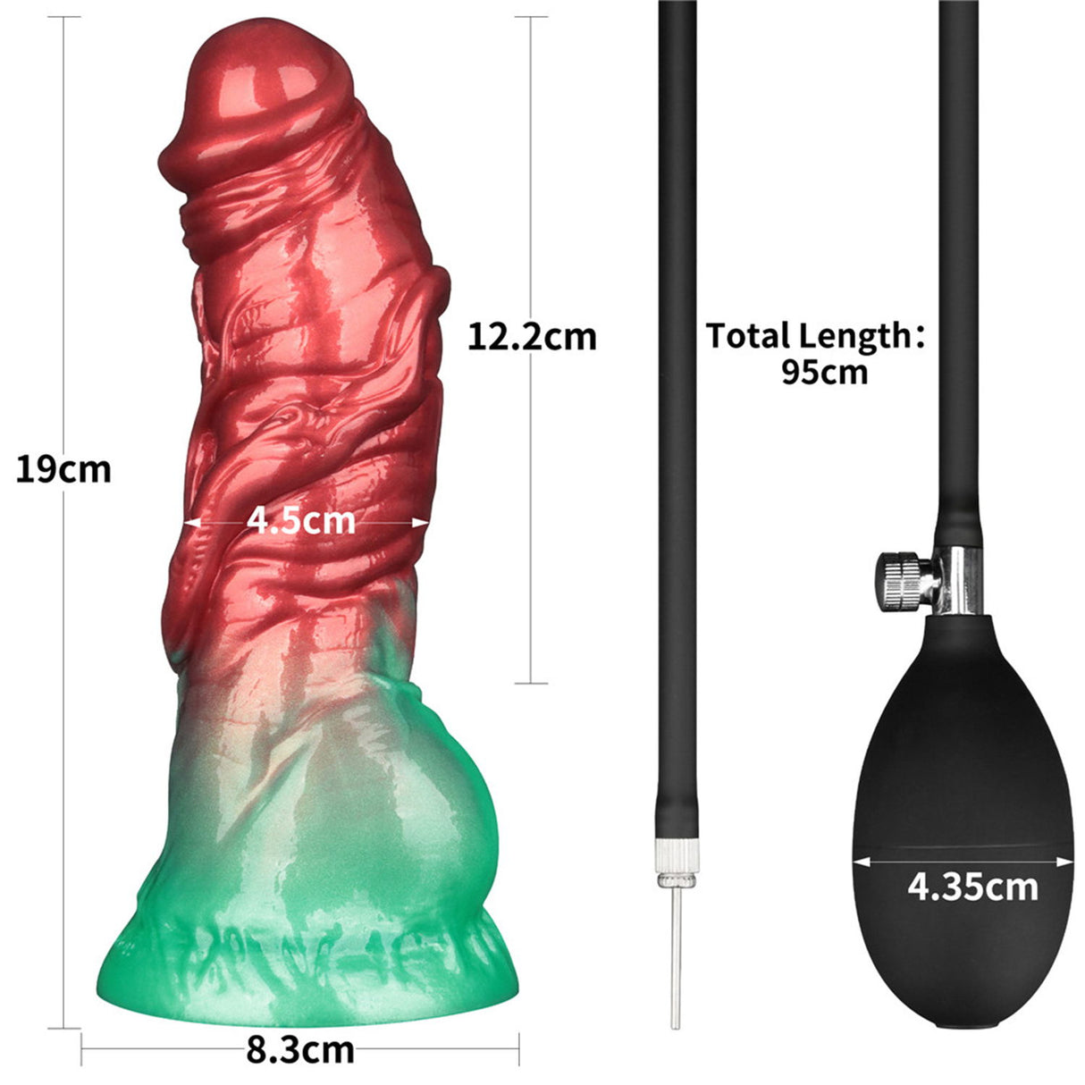 LoveToy - Dual Density Opblaasbare Dildo 7,5" /