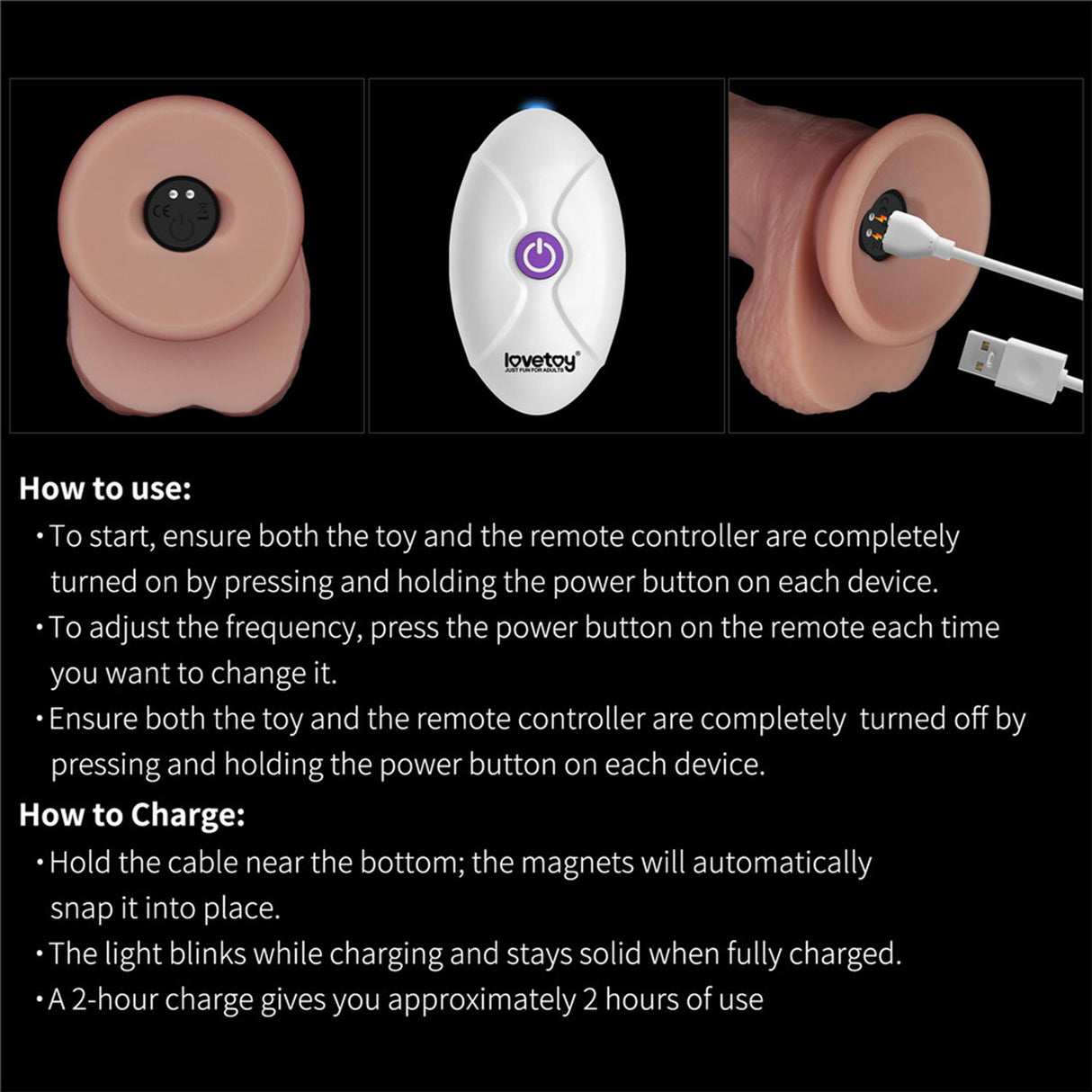 LoveToy - Vibrerende Sliding Skin Pro II met afstandsbediening - 10"/ 25 cm - Nude