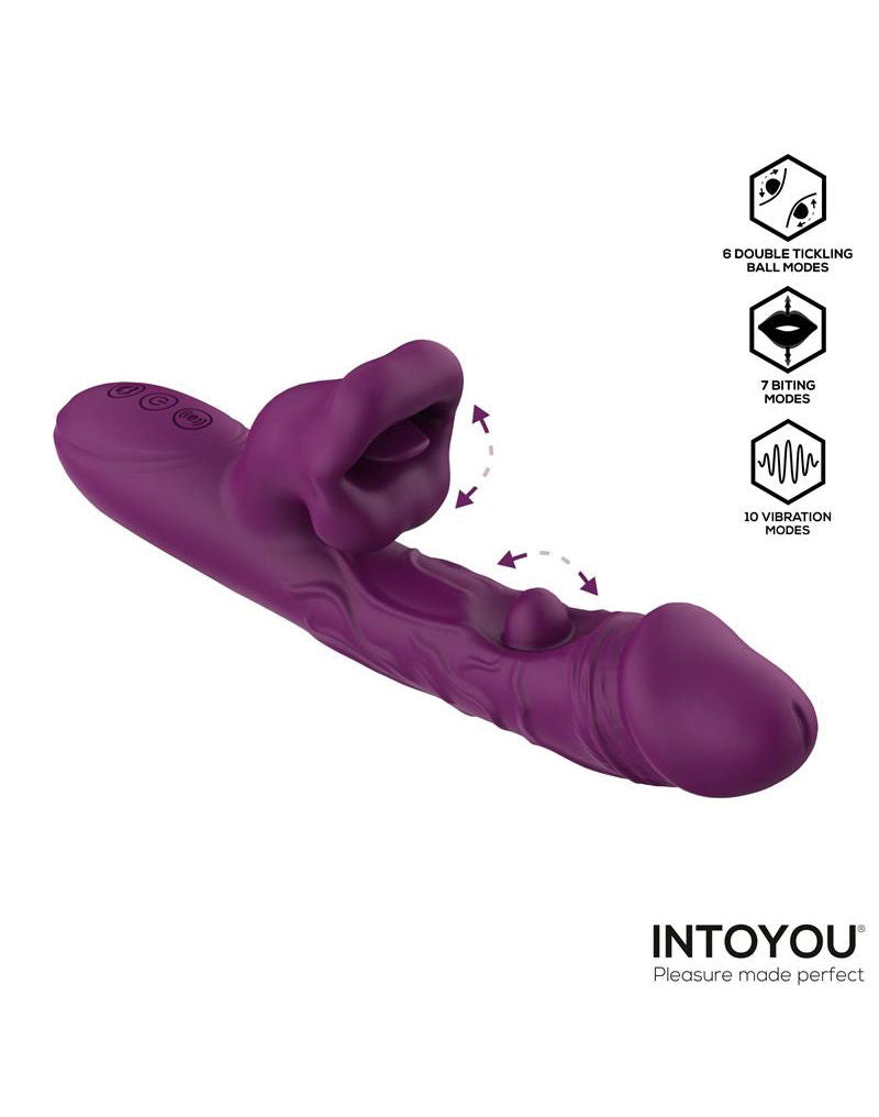 IY - Bella - Triple Motor Vibrator with Double Tickling Ball and Bitting - Paars