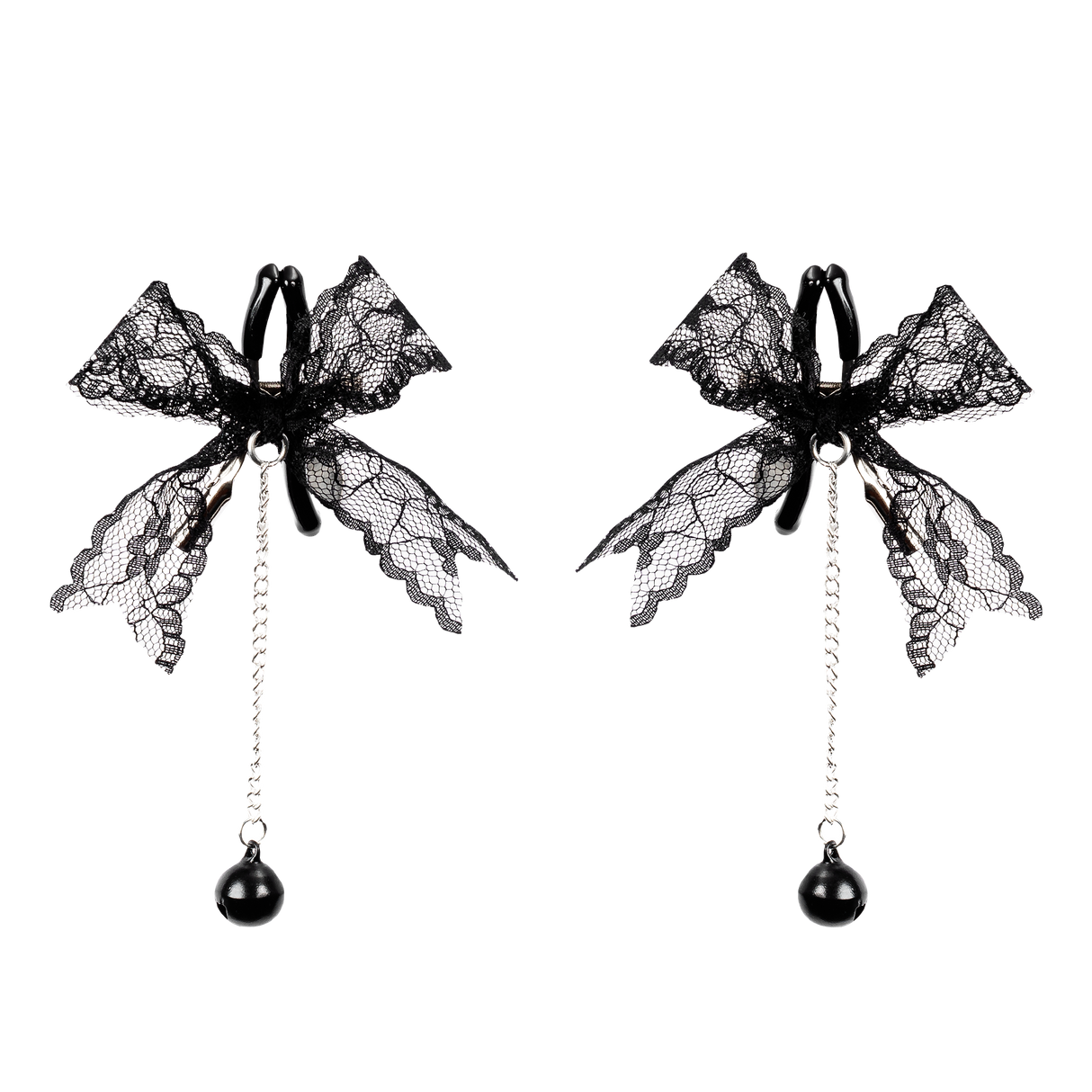 Rimba Bondage Play - Tepelklemmen met kant - Zwart