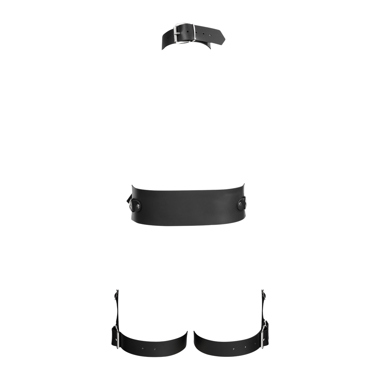 Rimba Bondage Play - Lederen Full Body Bondage Harnas - Zwart