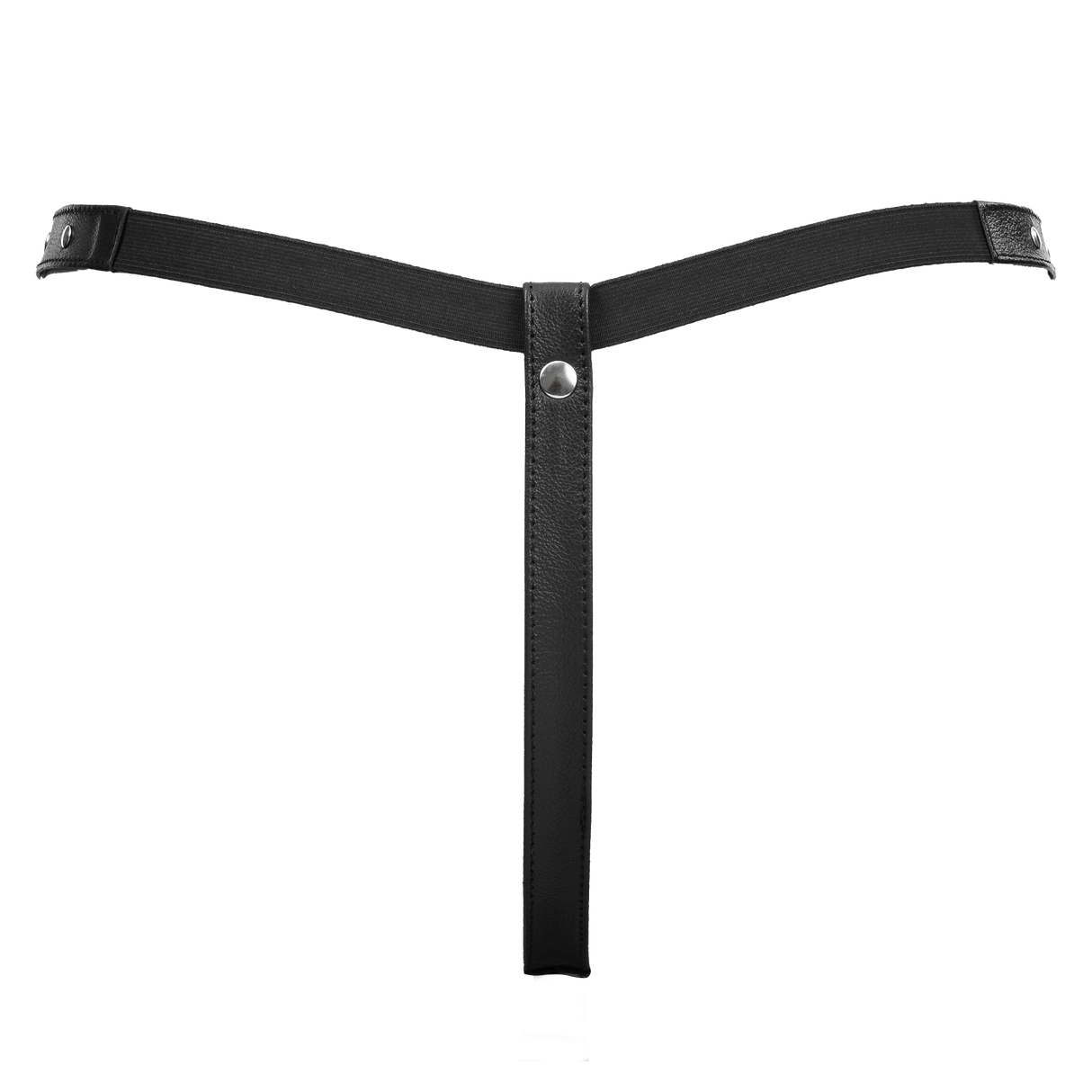 Rimba Bondage Play - Open Lederen String met Decoratie - Zwart