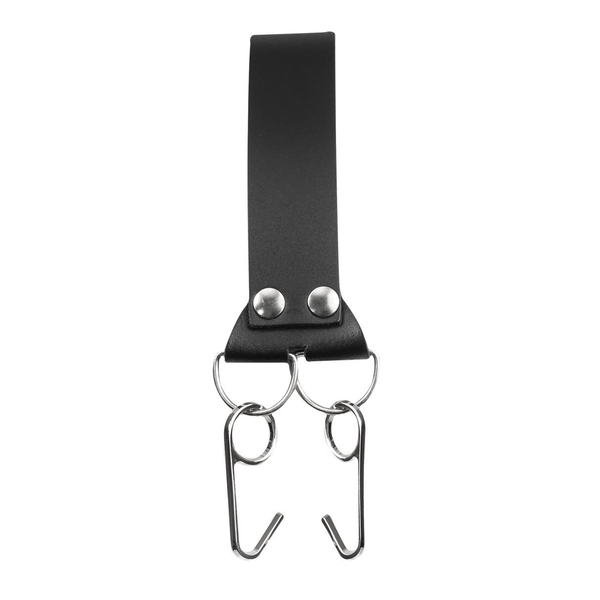 Rimba Bondage Play - Lederen Hoofdharnas met Neushaken - Zwart