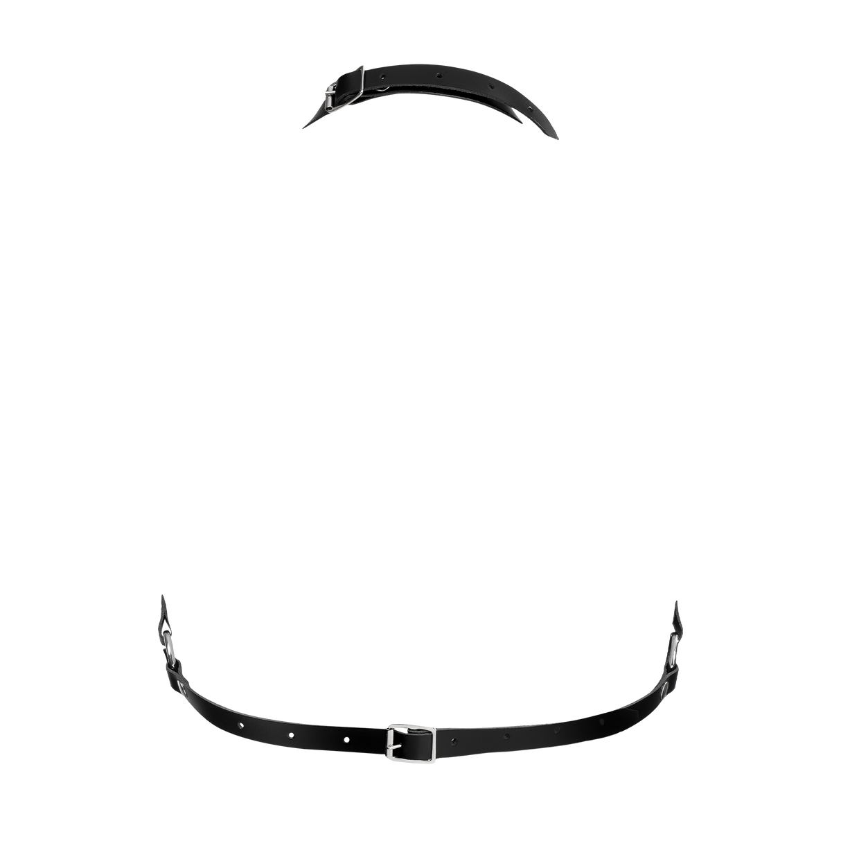 Rimba Bondage Play - Luxe Lederen Borstharnas met Zakken - Zwart