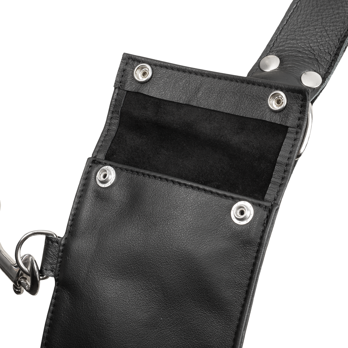 Rimba Bondage Play - Luxe Lederen Borstharnas met Zakken - Zwart