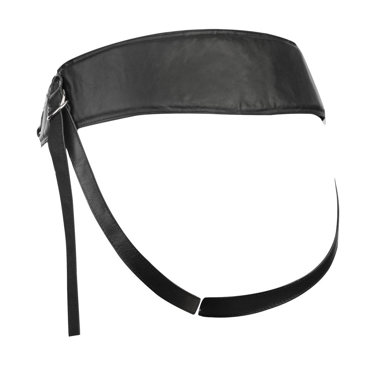 Rimba Bondage Play - Lederen Strap-On Harnas met vulling - Zwart