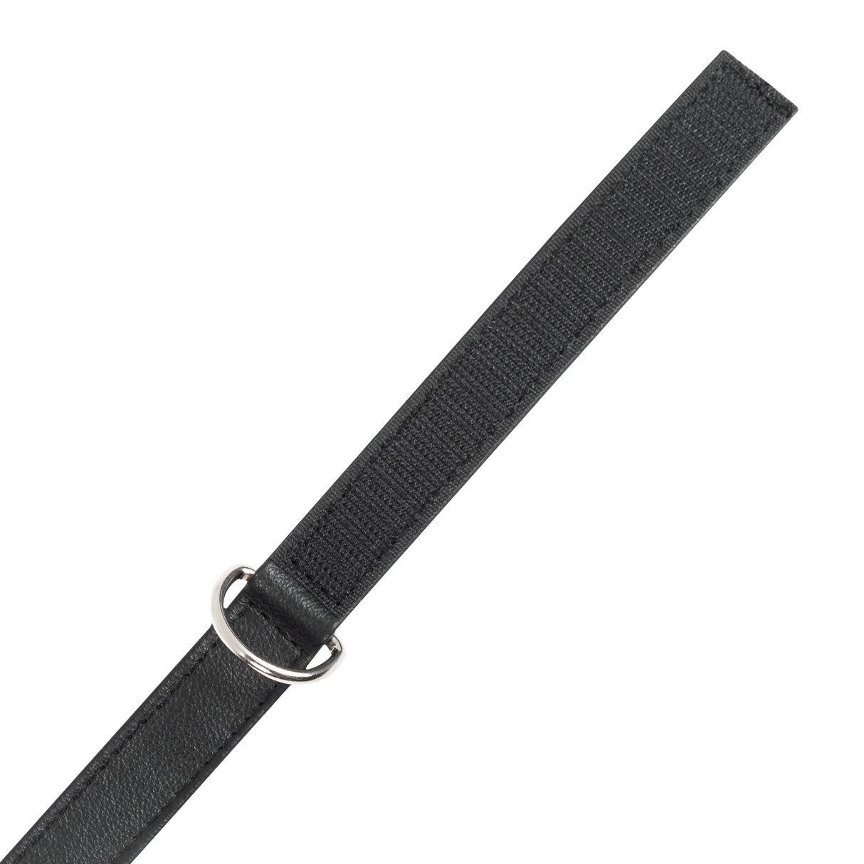 Rimba Bondage Play - Lederen Halsband met Klittenband - Zwart