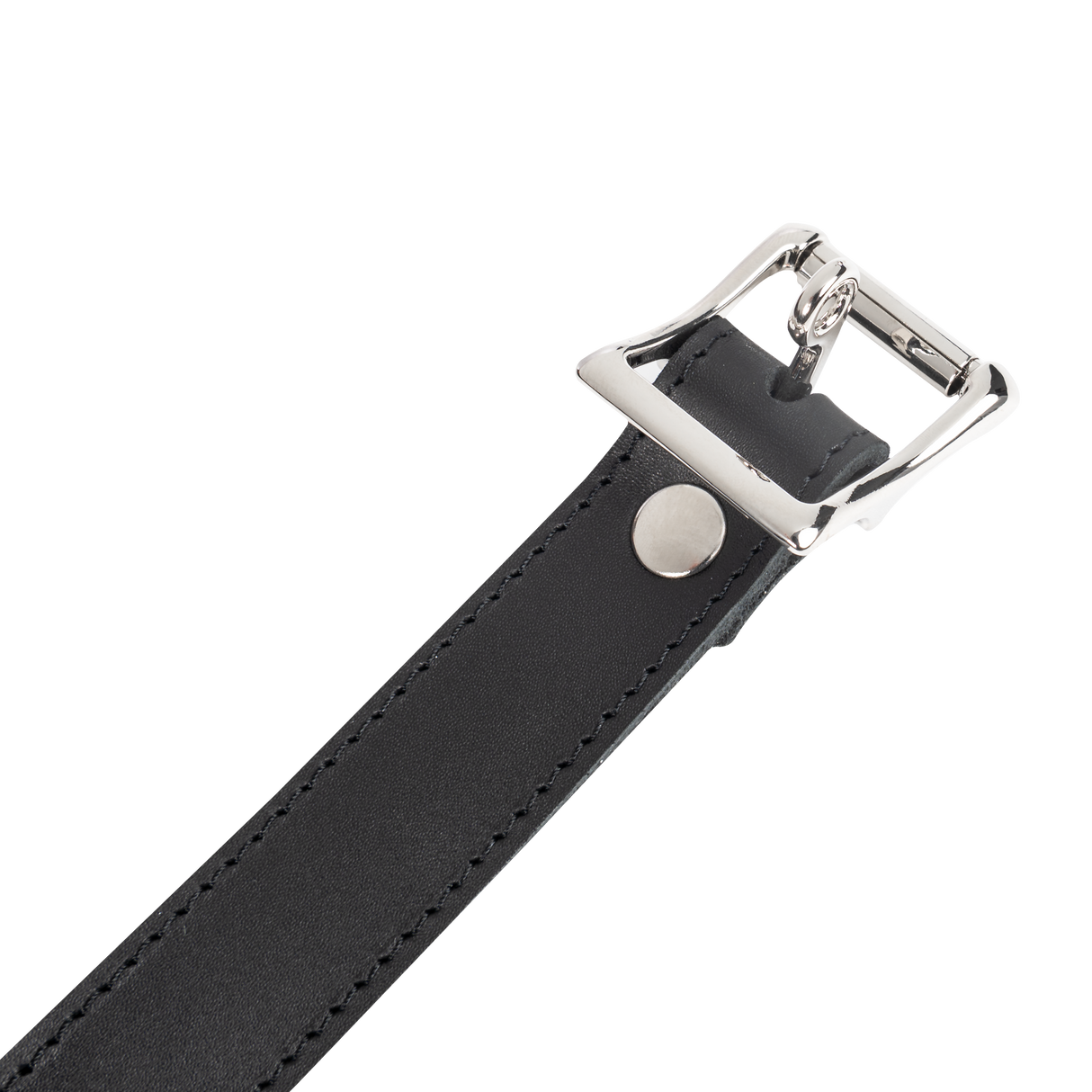 Rimba Bondage Play - Lederen Halsband met Hangslotsluiting - Zwart