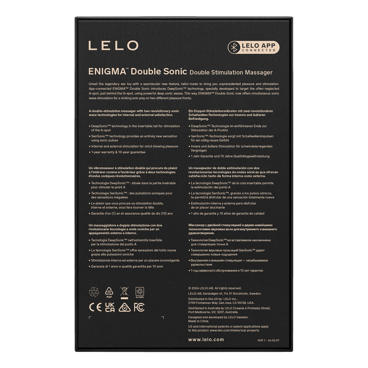LELO - ENIGMA Double Sonic - Drievoudige stimulatie - App-bediening