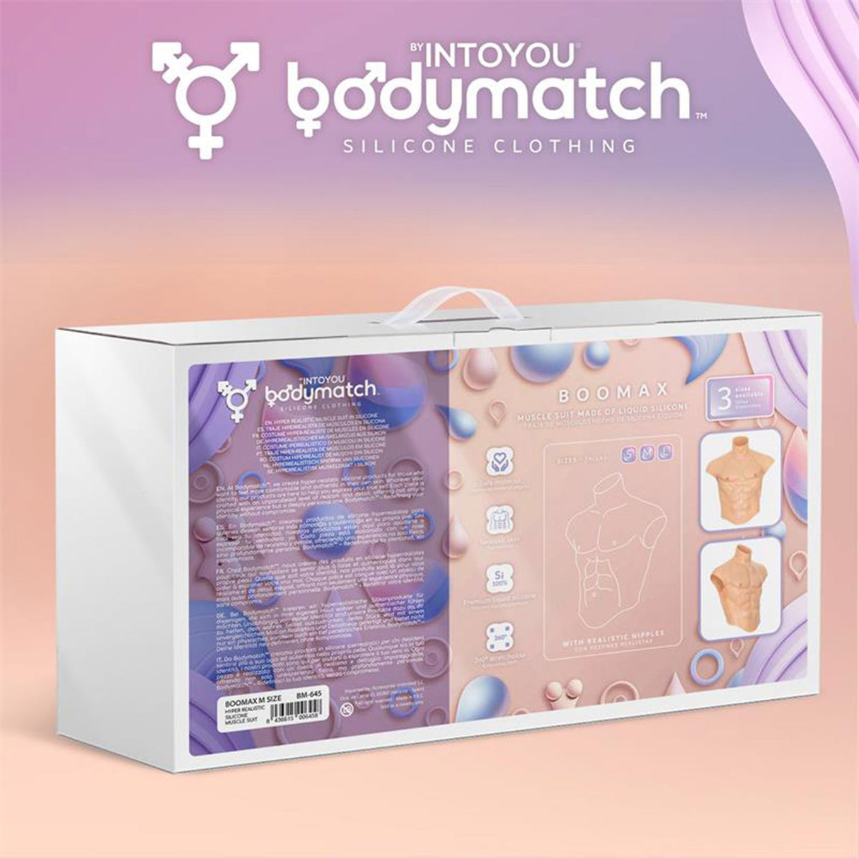 BODYMATCH - Boomax - Hyperrealistisch siliconen spierpak - Maat M - Huidskleur