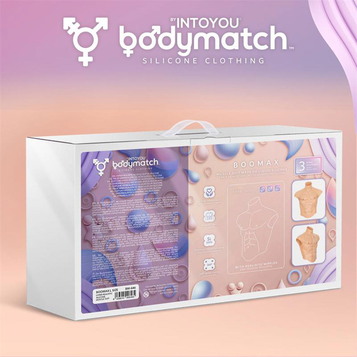 BODYMATCH - Boomax - Hyperrealistisch siliconen spierpak - Maat L - Huidskleur