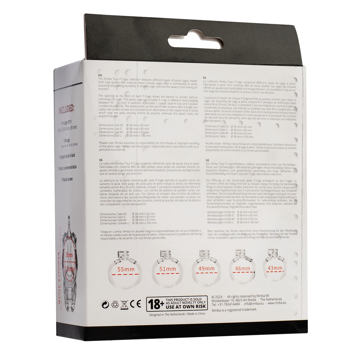Rimba P-Cage - P-Cage PC11 - Peniskooi maat S - Transparant