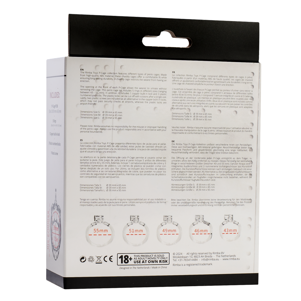 Rimba P-Cage - P-Cage PC08 - Peniskooi Maat S - Transparant