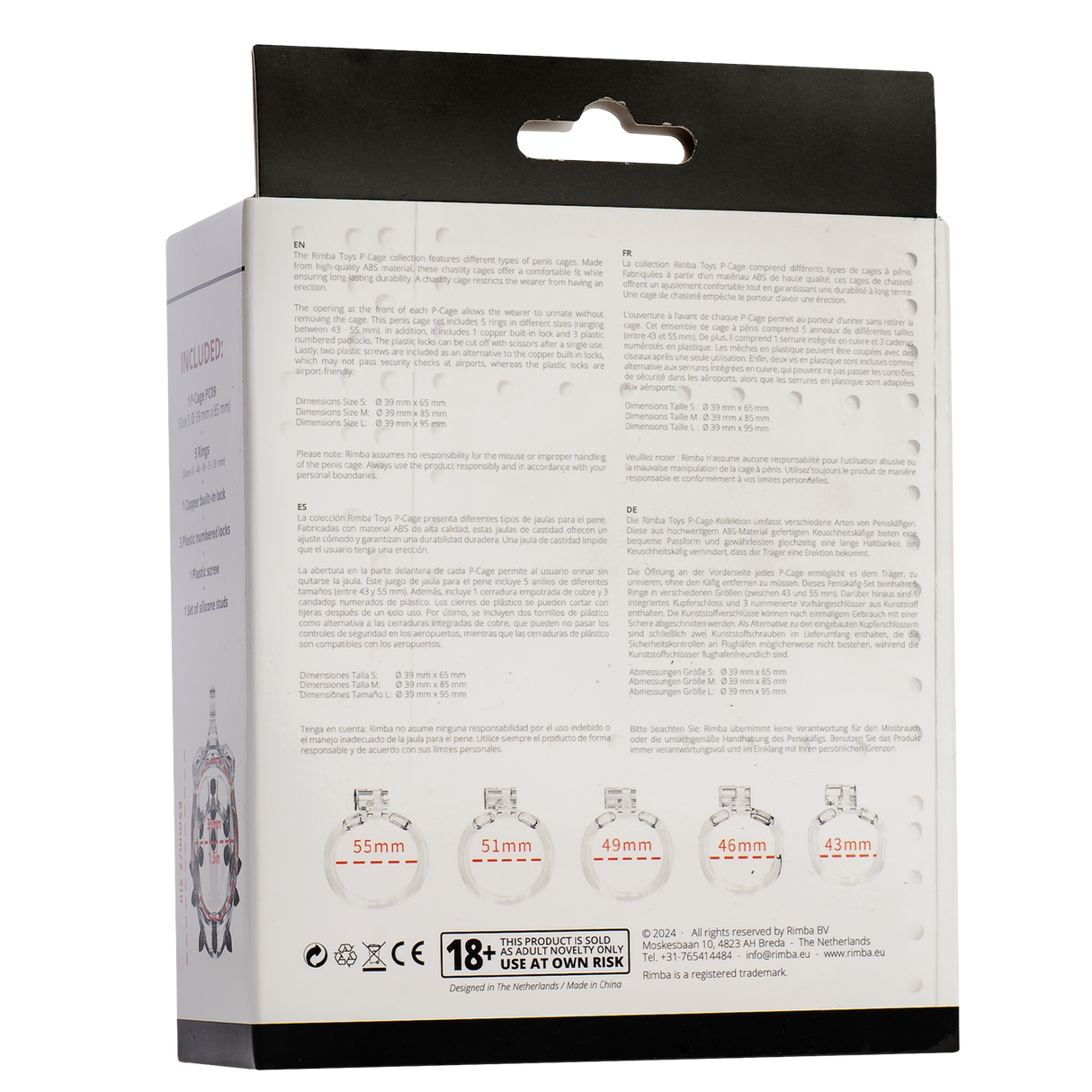 Rimba P-Cage - P-Cage PC09 - Peniskooi Maat S - Transparant