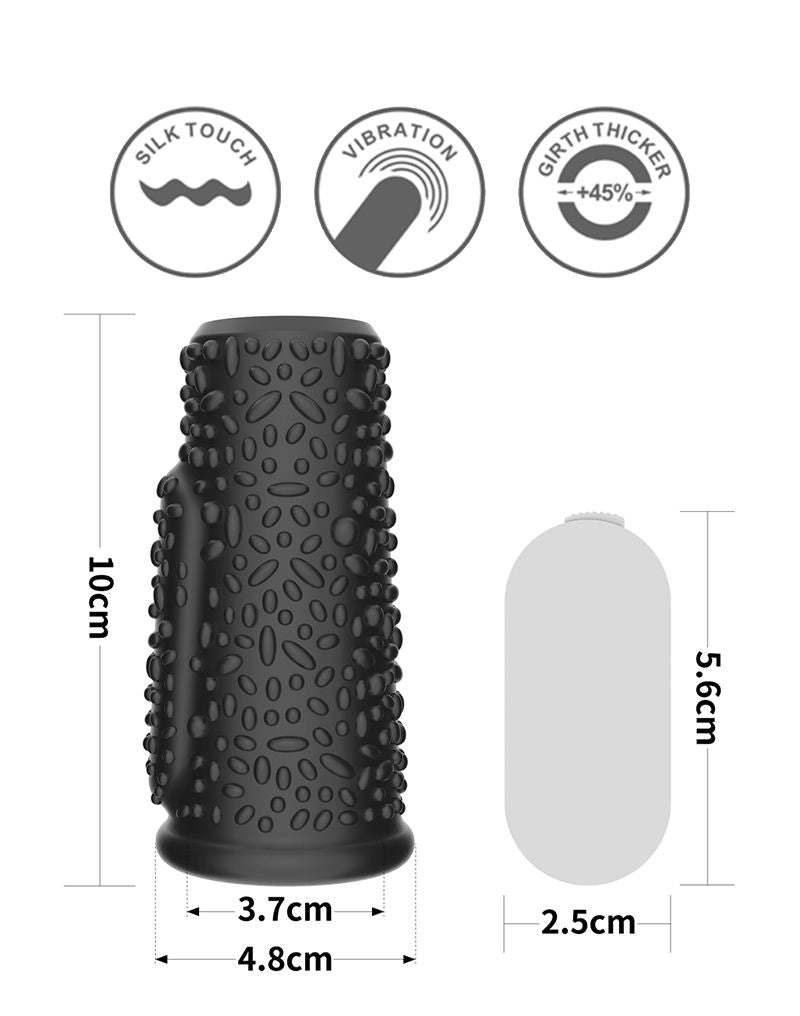 LoveToy - Drip Knights Ring - Vibrerende Penis Sleeve (Ø 3,7 cm) - Zwart