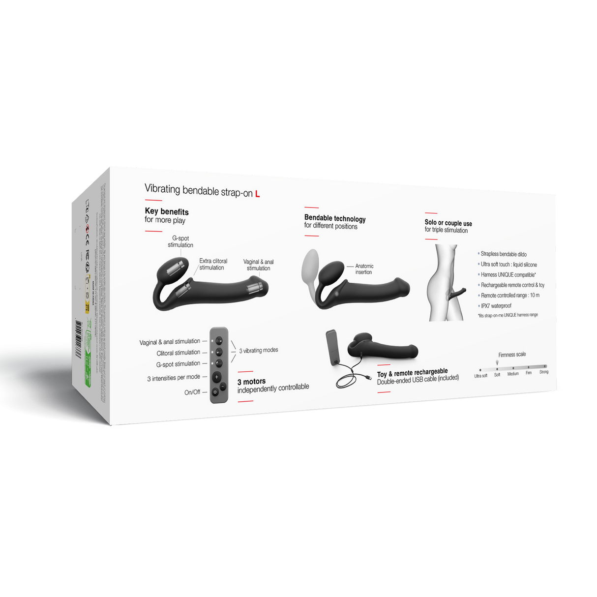 Strap-On-Me - Buigbare Strap-On Vibrator met Afstandsbediening Maat