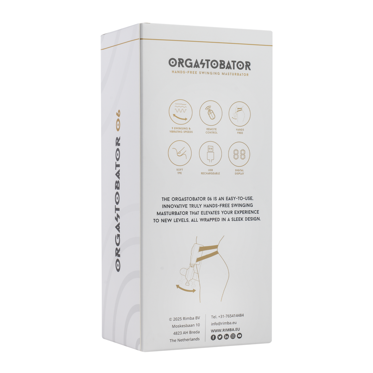 Rimba Toys - Orgastobator 06 - Masturbator voor mannen met swingfunctie - Zwart