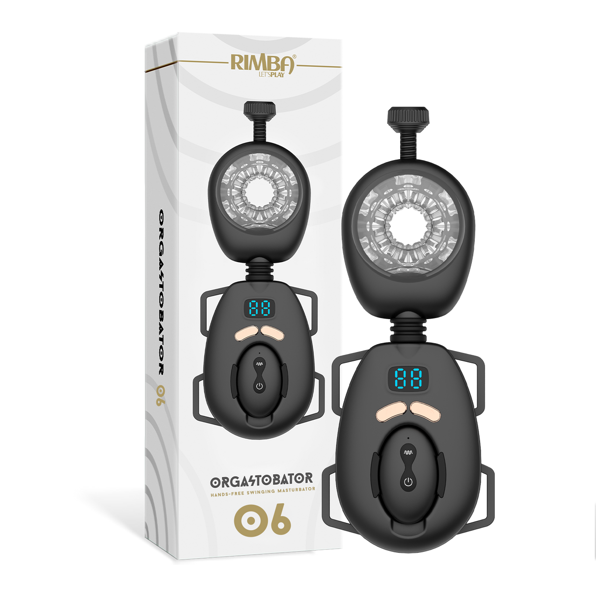 Rimba Toys - Orgastobator 06 - Masturbator voor mannen met swingfunctie - Zwart