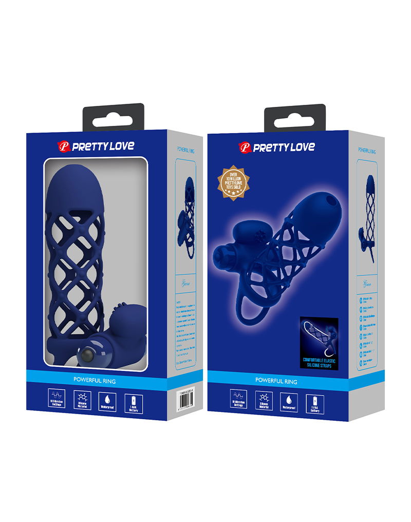 Pretty Love - Giann - Vibrerende Cock Sleeve - Donkerblauw